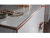 Dormitor alb sidef modern Rita - Set Dulap 5 usi + Comoda 5 sertare + oglinda rotunda